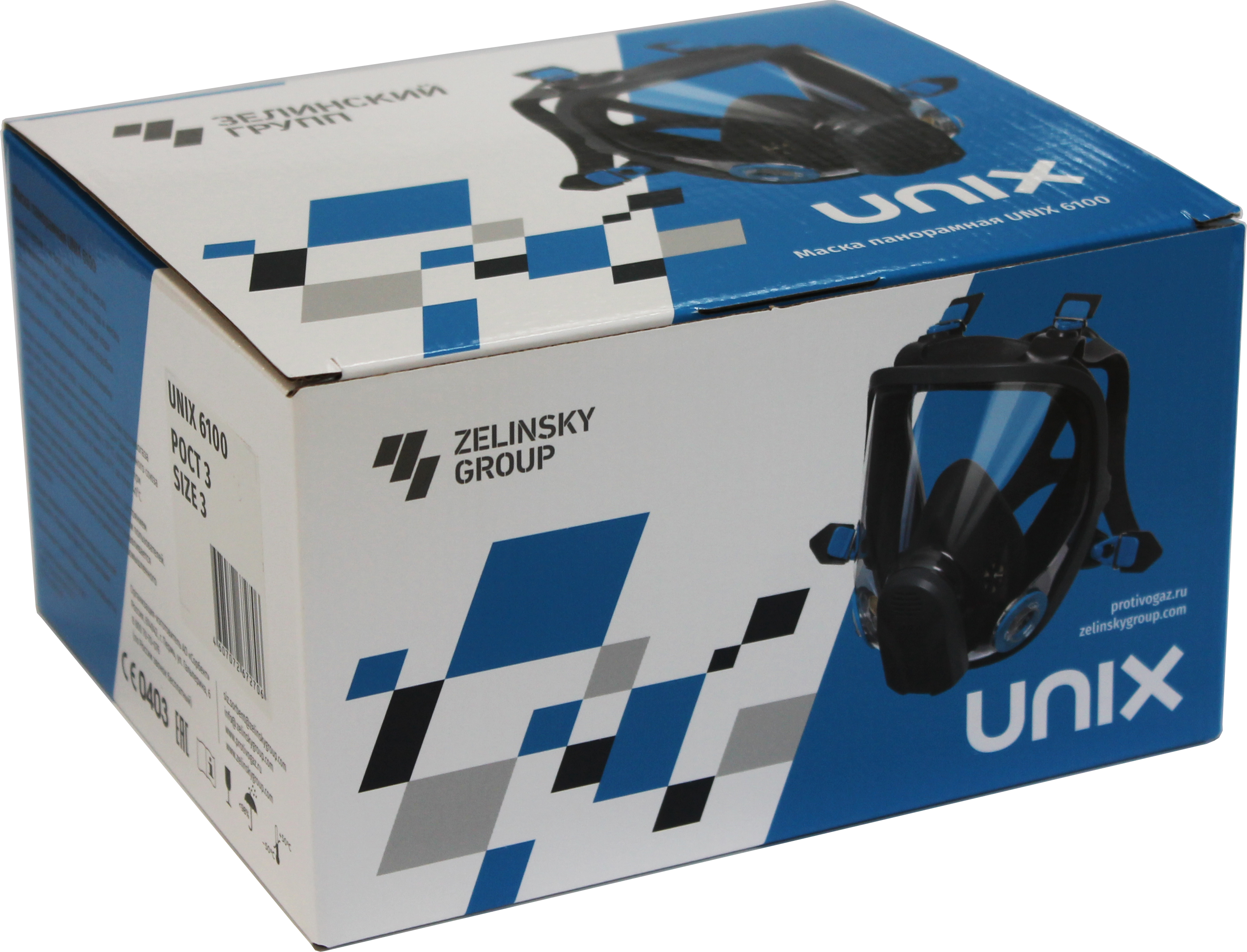 картинка Маска панорамная UNIX 6100 с хим. стойким покрытием (3 рост) 